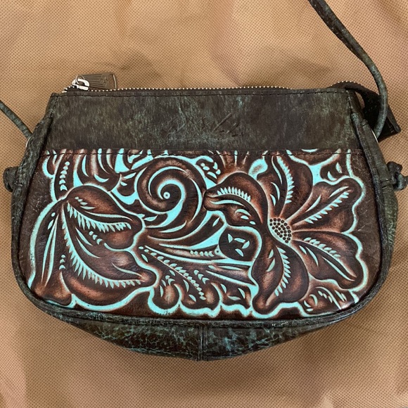 Patricia Nash Tooled Turquoise Crossbody Bag - Picture 6 of 6